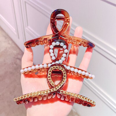 New Leopard Geometric Large Barrettes Hair Clips Hair Claw F
