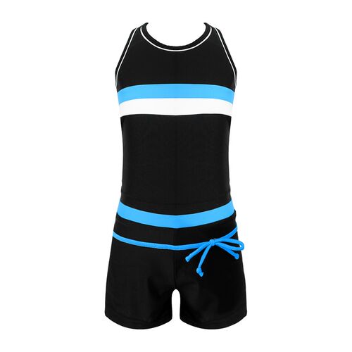 2PCS Kids Girls Tankini Swimsuit Swimwear Set Striped Patter