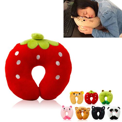 9 Colors Soft U-Shaped Plush Sleep Neck Protection Pillow Of