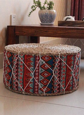 Straw Futon Floor Cushion Yoga Meditation Cushion Handcraft