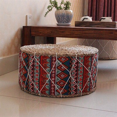 Straw Futon Floor Cushion Yoga Meditation Cushion Handcraft