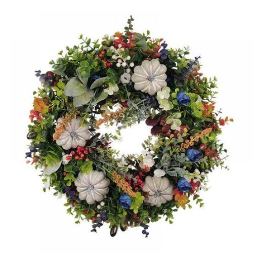1PCS Fall Pumpkin Wreath for Front Door Home Farmhouse
