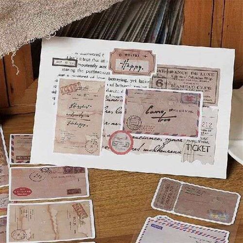 MOHAMM 6 Sheets DIY Decorative Stickers Envelope Stamps