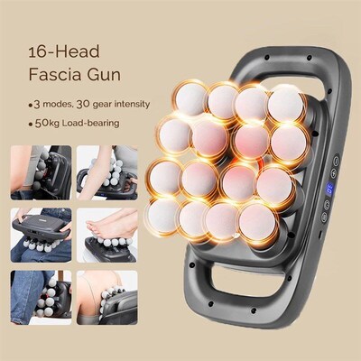 16-Head Fascia Gun High-uFrequency Vibration Body Massage Gu