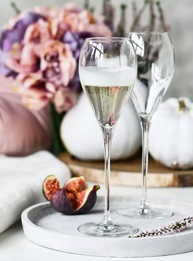 波兰无铅水晶玻璃郁金香型香槟杯对杯气泡酒杯创意鸡尾酒杯