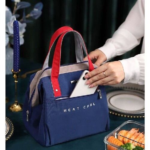 Portable Lunch Bag for Women Solid Color Large Capacity