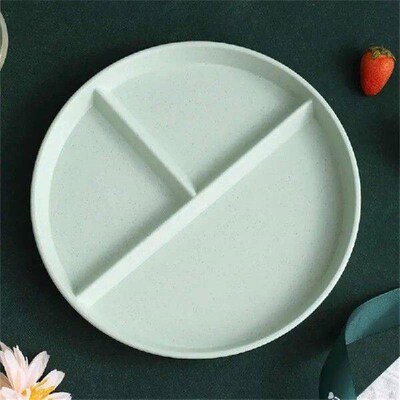 Divided Dish In 3 Diet Reusable Round Dinner Plate Kitchen