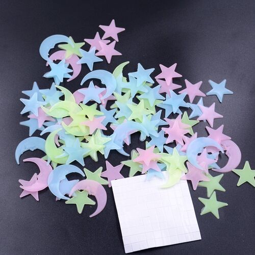 3D Star and Moon Wall Stickers Glow In the dark Energy Stora