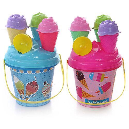 8Pcs Children Outdoor Beach Ice Cream Bucket Model Play Sand
