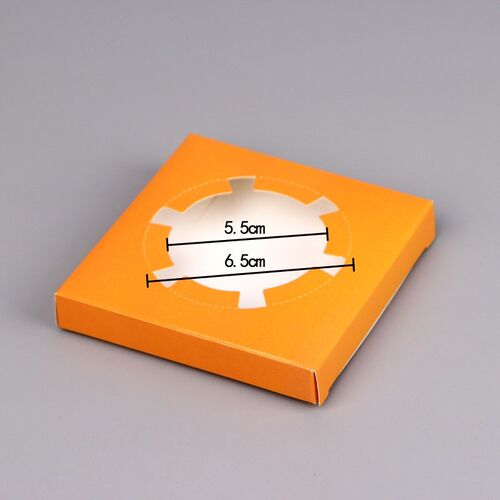 Cupcake packaging box full transparent PET single grain wood