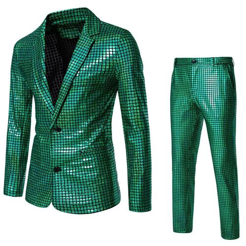 Fashionable New Mens Sequin Hot Stamping Suit Disco