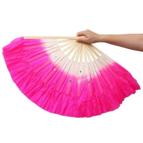 Chinese Folk Art Half Circle Silk Rose Silk Veil Belly