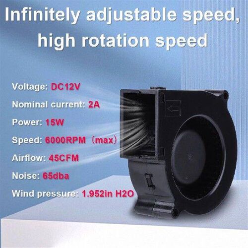 6000RPM BBQ Blower with Variable Speed Controller DC 12V