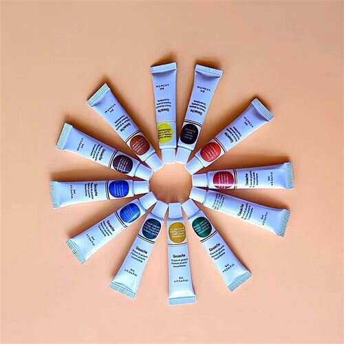 12 color aluminum tube acrylic pigment hand-painted 6ml pain