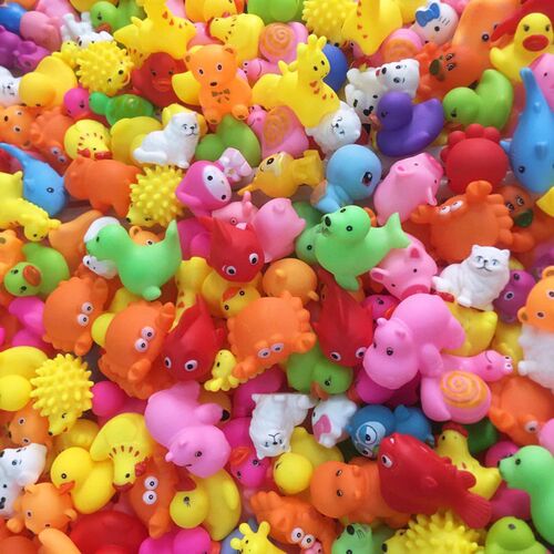 New 12Pcs Baby Kids Bathing Toys Cute Cartoon Animal Soft Ru