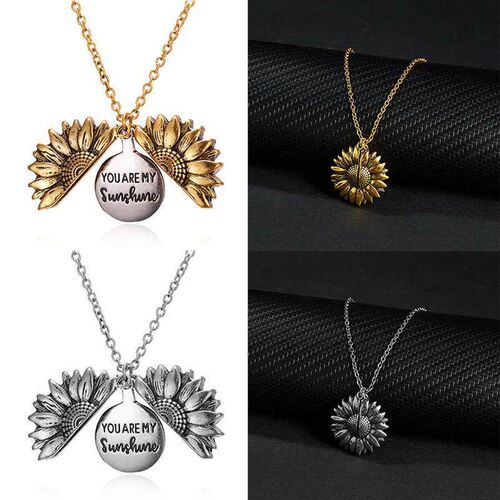 You are my sunshine Vintage Creative Sunflower pendant Doubl