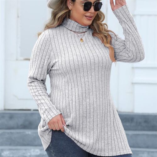 Womens ops With Large Size Womens Turtleneck Slim Base Shi