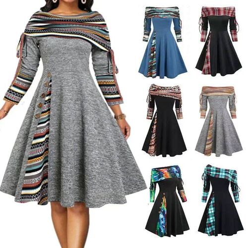 Fashionable Womens Autumn/winter Off-shoulder Long Sleeve