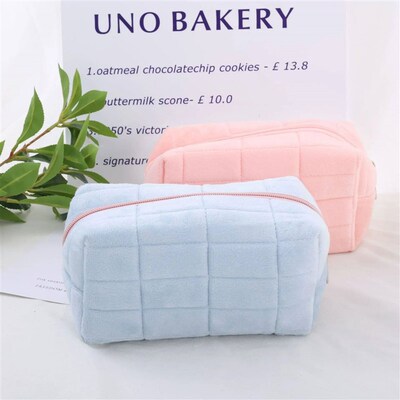 1pc Pink/White/Blue Pillow Deign Cometic Bag Pencil Cae Pen