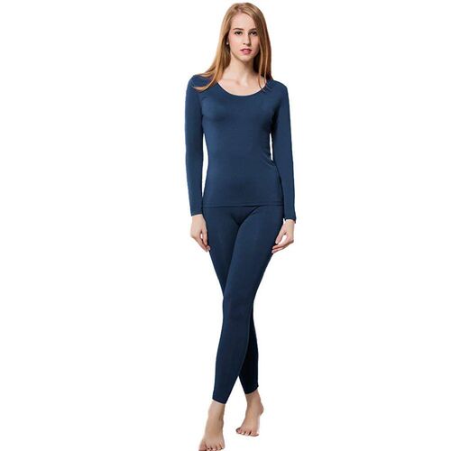 Winter Thermal Underwear Women Suit O-Neck Tight-fitting Lon