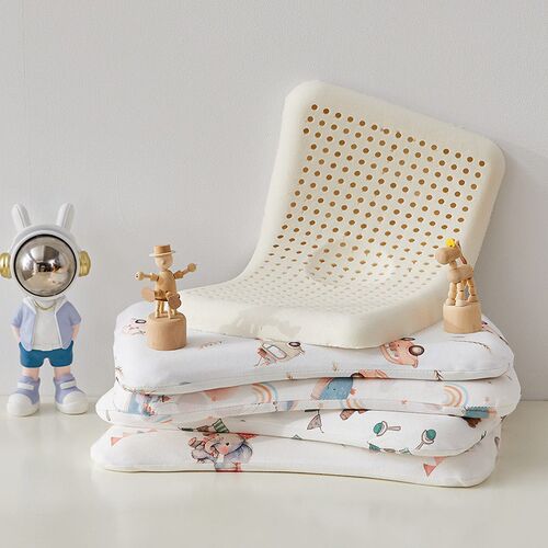 Full Cotton Baby Shaped Latex Pillow Anti-reflection Head Co