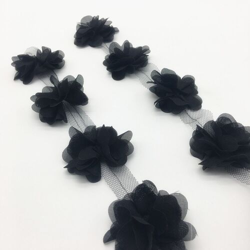 1yard 12pcs Flower Chiffon Cluster Flowers For Wedding Dress