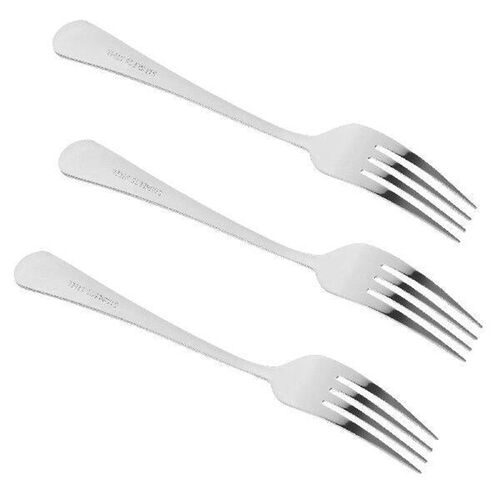 3 Pcs Cake Forks Big Suit Long Handle Household Silver
