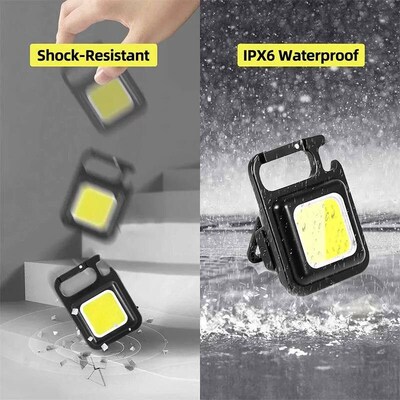 Mini LED Keychain Flashlights Multifunctional Portable COB W