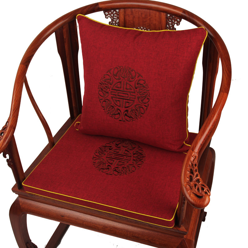 锦风中式红木沙发坐垫棉麻刺绣太师椅餐椅圈椅茶椅坐垫防滑垫,居家布艺,椅垫,淘宝优惠券,粉丝福利购,淘宝优惠卷