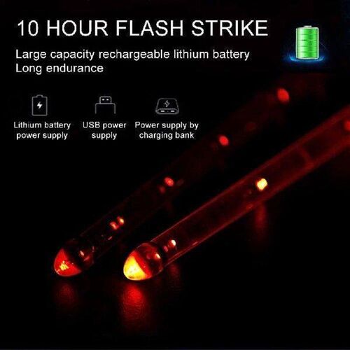 LED Light Up Drum Sticks 15 Color Changing Glow In The Dark