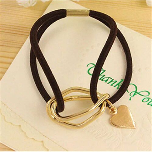 New Geometric head rope handmade hair ring alloy pendant Hai