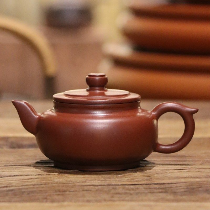吴洁敏【玉虚壶】纯手工名家原矿朱泥茶具紫砂壶家用可养泡茶单壶