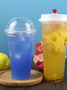 90加厚一次性高透光杯500ml700ml塑料奶茶杯冷热饮果汁打包杯定做