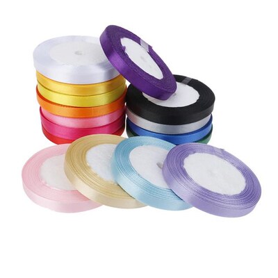 1Pcs 10mm Decorative Silk Satin Ribbons 适用于 Crafts Bow Ha
