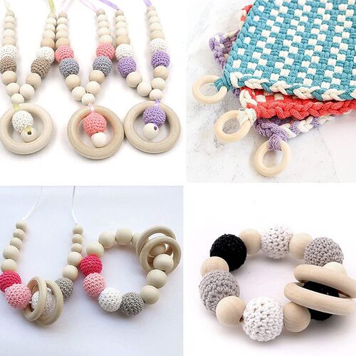 Unfinished Solid Wooden Rings 20-80MM Natural Wood Rings for