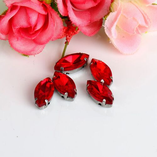 Horse Eye Shape Glass Rhinestones With Claw Marquise Sew On