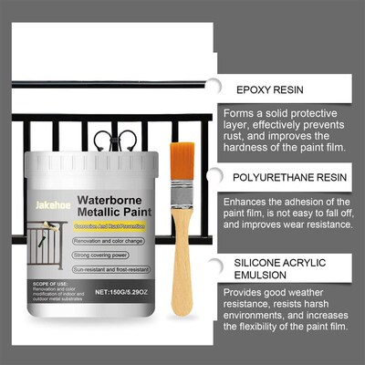 Jakehoe Water-based Rustproof Paint Black - Rust Removal, Wa