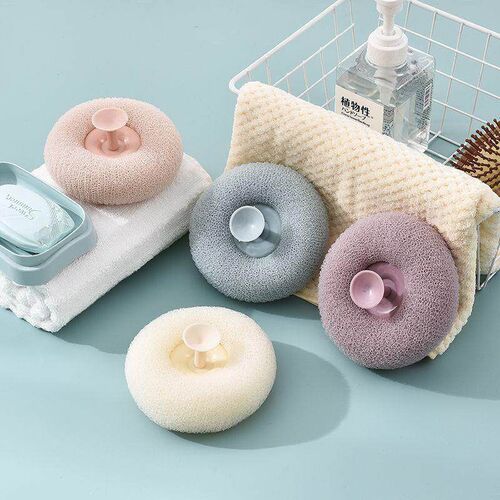 New Bath Puff with Suction Cup, Exfoliating and Foaming Wond
