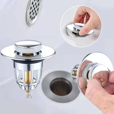 Pop-Up Sink Strainer Filter Hair Bath Stopper Bathroom Catch