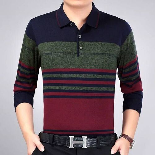 Vintage Men Striped Plaid Cotton  Shirts Spring Autumn Long