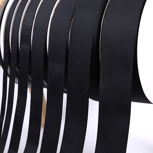 Black thread with ribbon horizontal weave ribbon highdensity