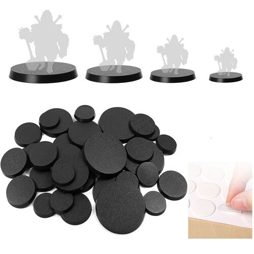 120pcs Various Size Round Model Bases 25mm 32mm 40mm 50mm fo