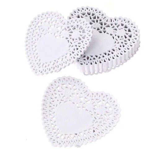 250 Pcs Cake Baking Paper Mats Food Doilies Lace Heart