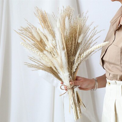 Reed Grass Dried Flowers Wedding Preserved Bouquet Diy Home