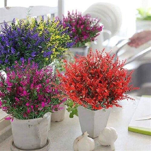 1 Bundle Artificial Flower Plastic Lavender Fake Plant