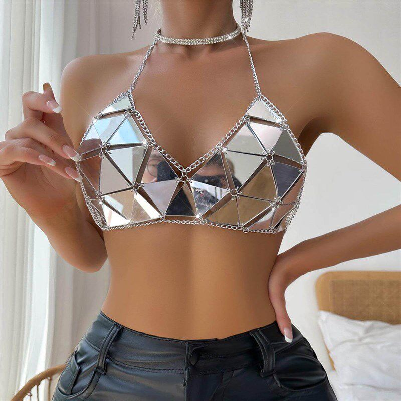 Womens Summer Electric Syllable Keli Glitter Triangle
