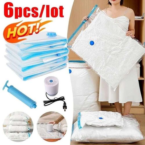 7 Sizes Reusable Vacuum Bags with Electric Pump Vacuum Compr