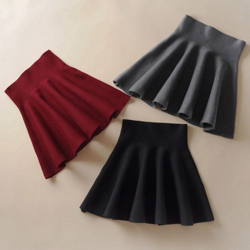 Winter Plaited Knitted Mini Skirts Womens  New Plaid Red