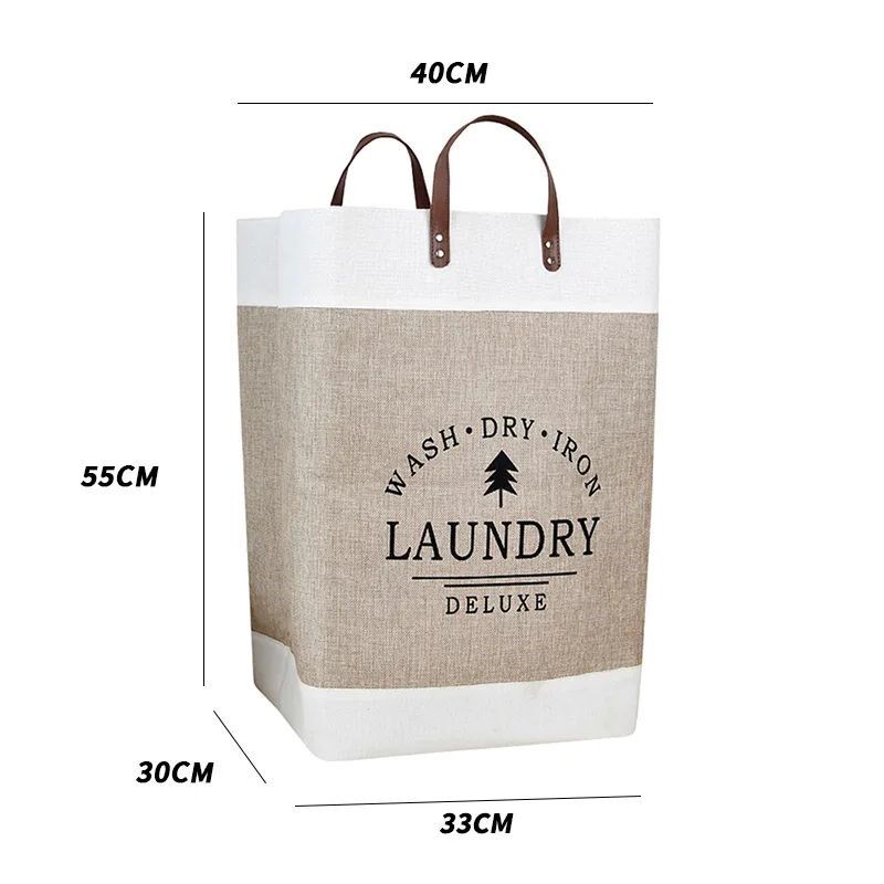 Large Capacity Laundry Basket Dirty Clothes Basket Fabric La图片