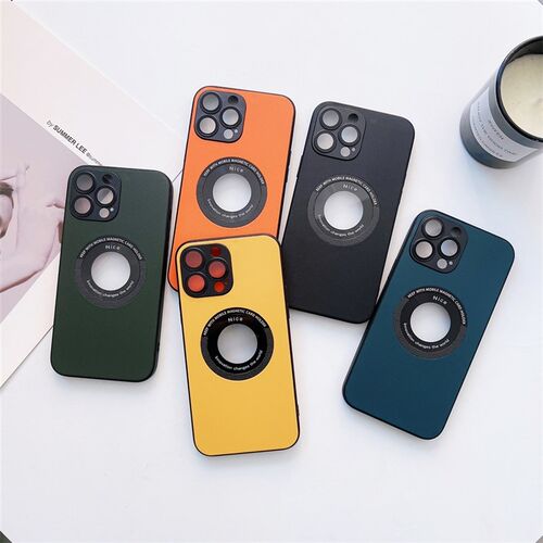 Magnetic Leather Case Cover Lens for Iphone 14 13 12 pro max